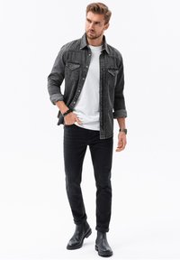 Ombre LONG SLEEVE PRESS STUDS - Overhemd - black denim