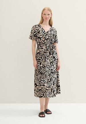 GEMUSTERTES - Freizeitkleid - black cut palmtree design