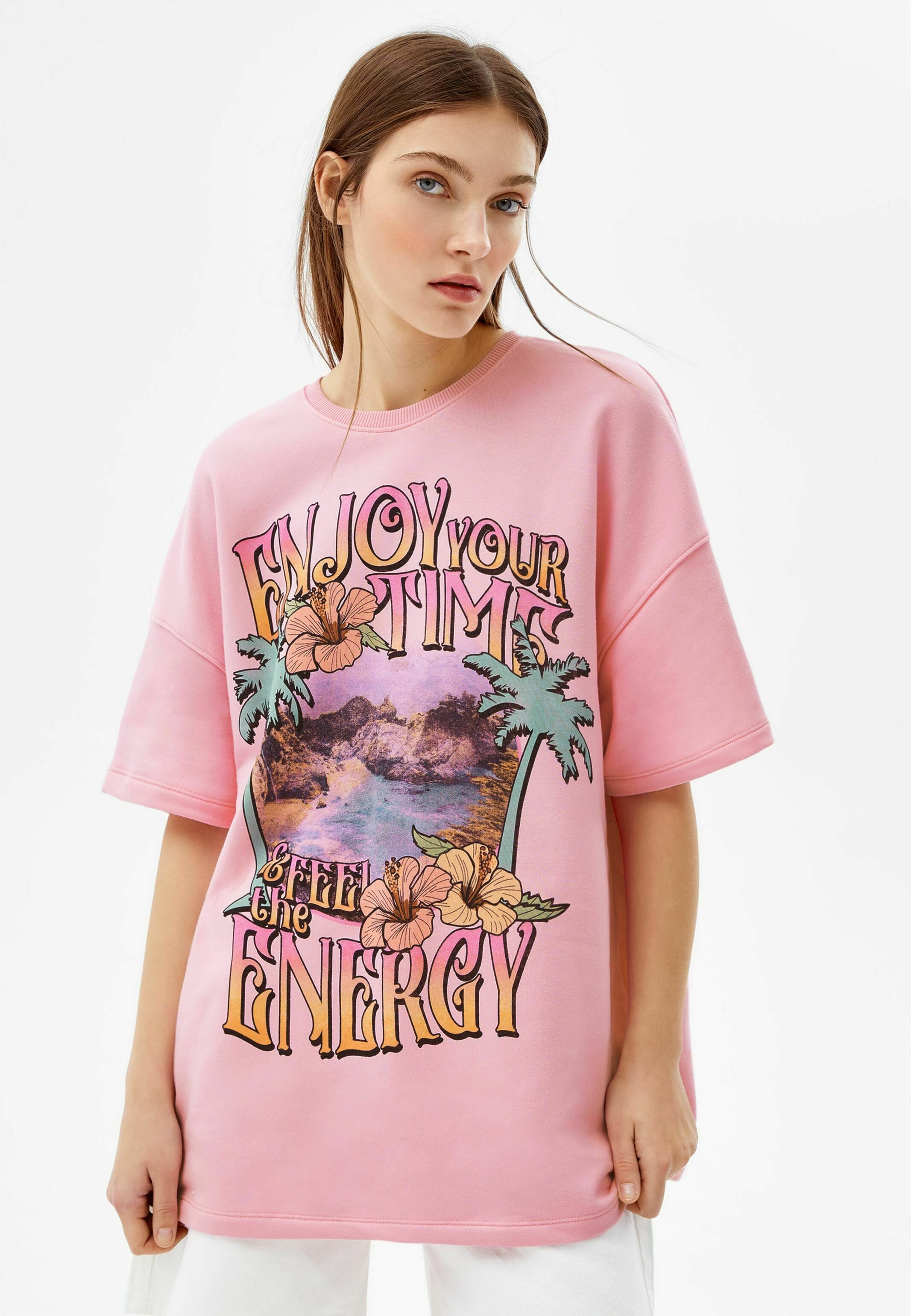 PRINT - Print T-shirt - coral/pink 