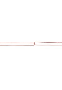 Rosaguld kædetrøje med et sammenføjet design bestående af firkantede led med en glat overflade og en poleret finish.