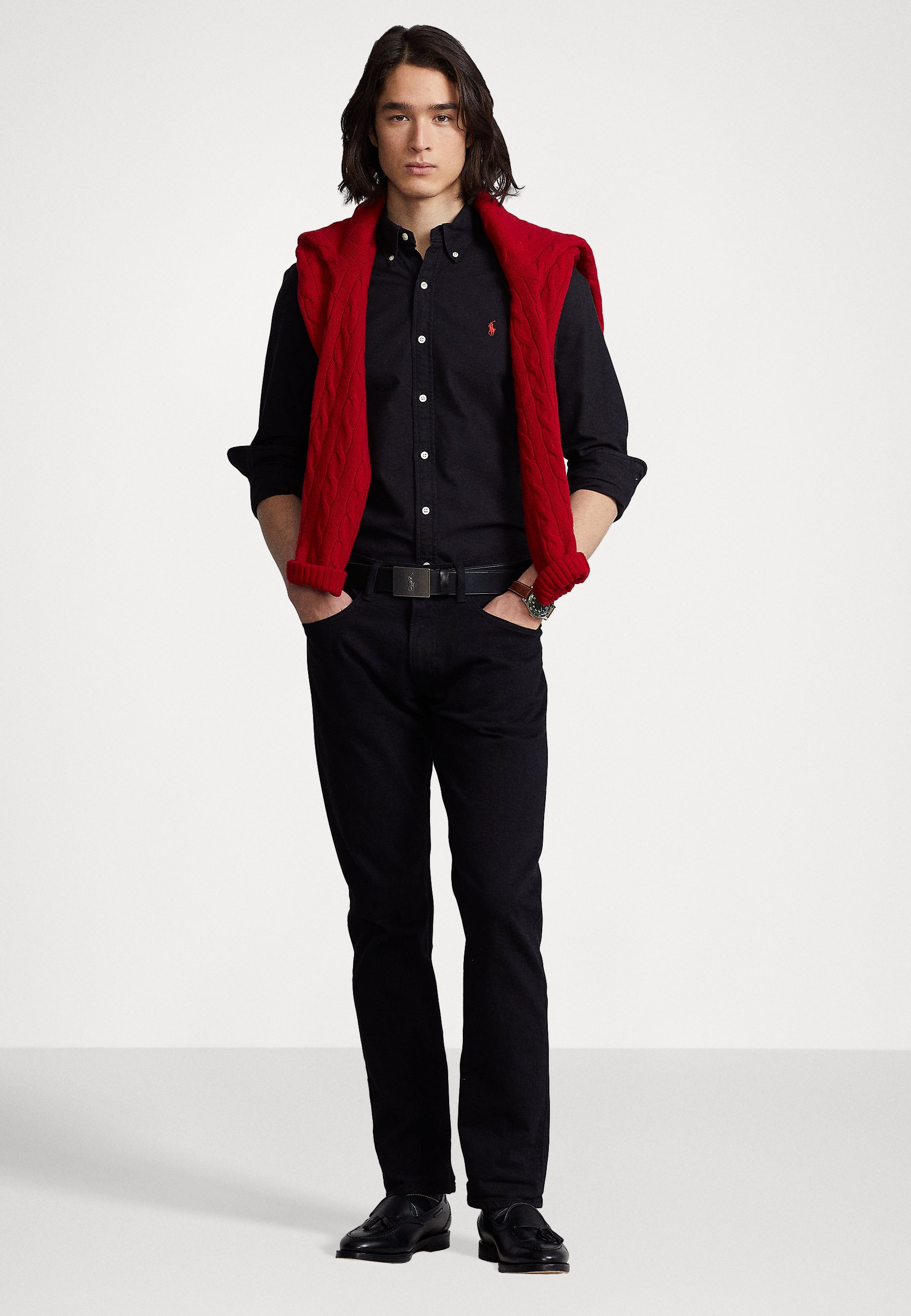 Polo Ralph Lauren SLIM FIT OXFORD SHIRT - Cămașă - black/negru