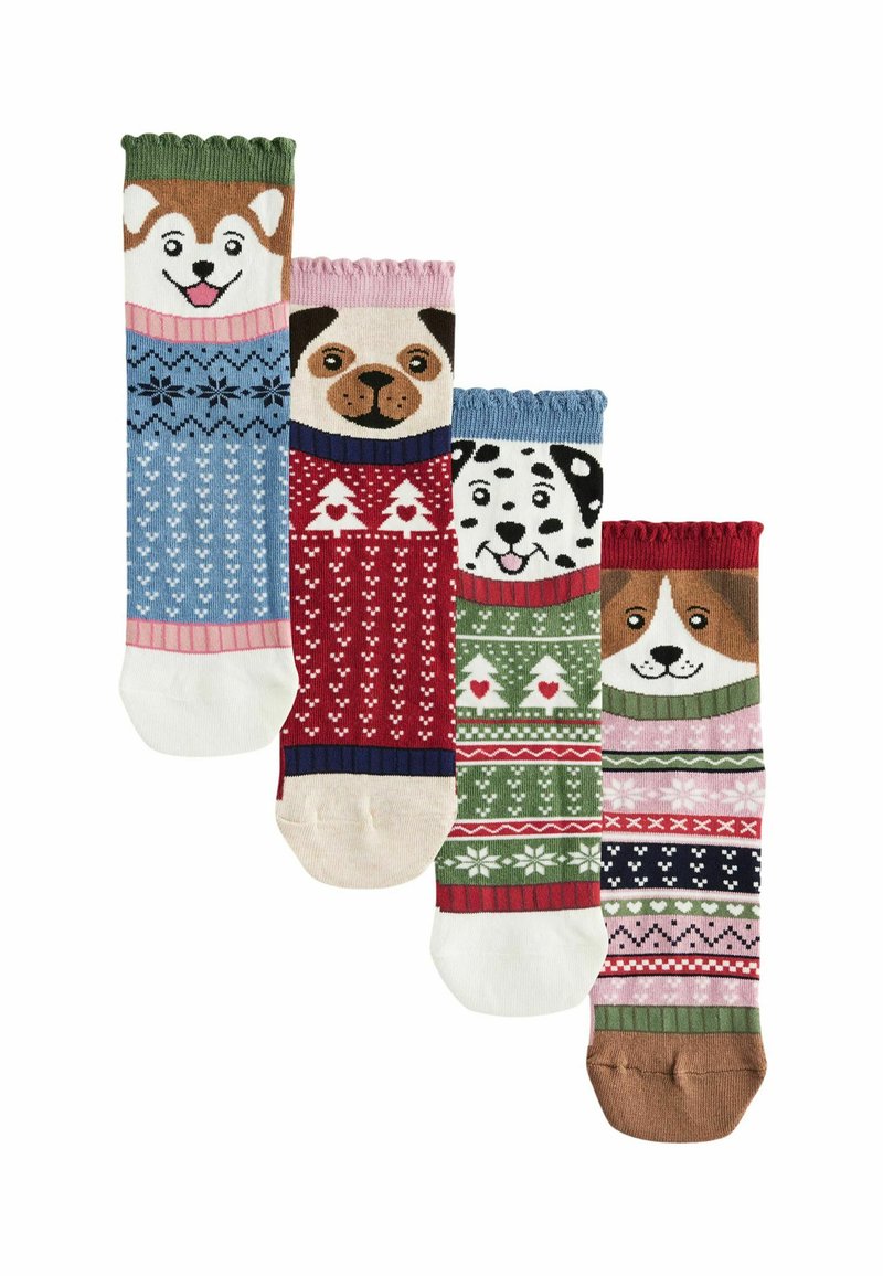 Next CHRISTMAS PATTERN 4 PACK.  REGULAR FIT - Strømper - dogs in jumpers