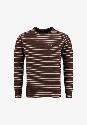 Key Largo, KEY LARGO SWEATSHIRT MSW KLBRUNO ROUND RINGEL - Camiseta de manga larga - chocolate brown