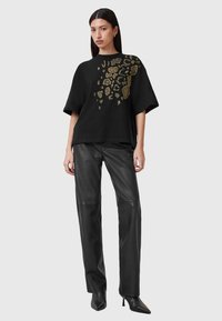 AllSaints FLOW EMB AMELIE - T-shirt med print - black