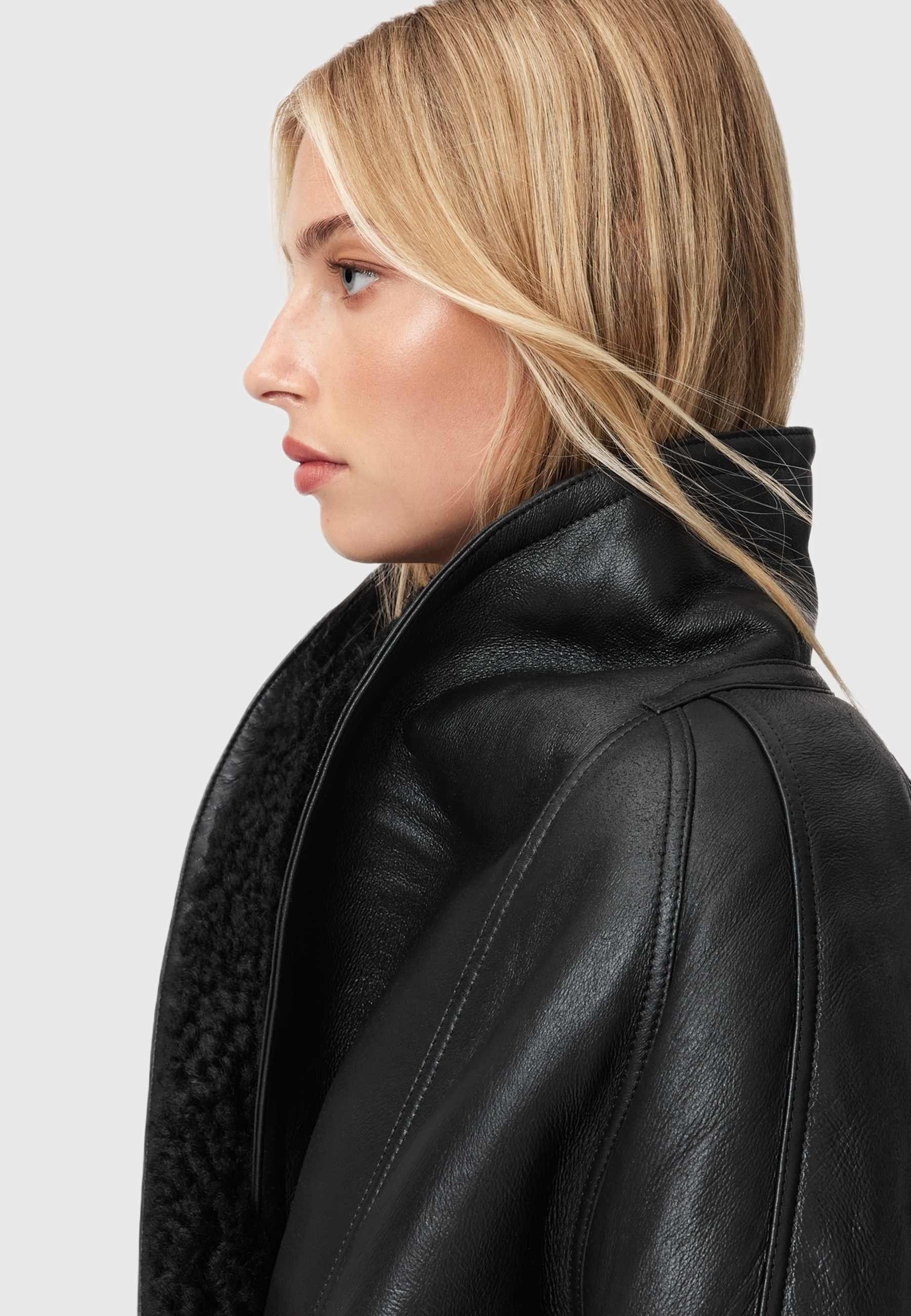 AllSaints CHARLTON - Leather jacket - black - Zalando