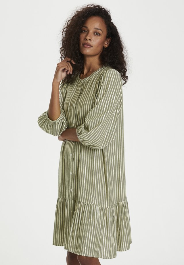 BONY - Freizeitkleid - drizzle/chalk/gold stripes