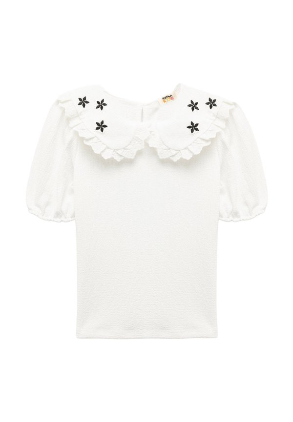FLOWER EMBROIDERED - Bluse - beige