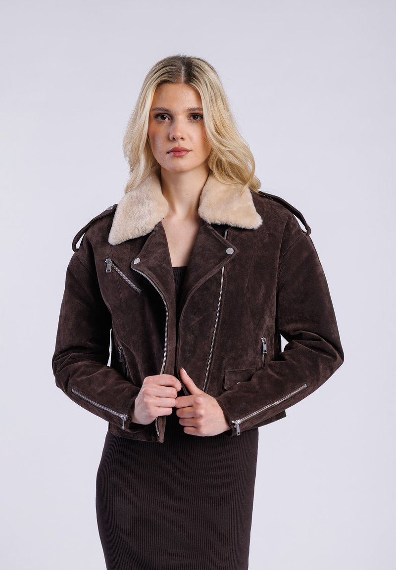 Freaky Nation Veste en cuir - dark ork