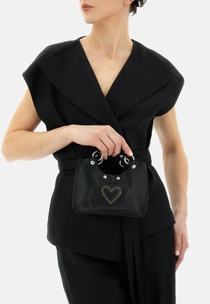 Campomaggi, C034580ND_X3050_F0391_UN_BORSA A TRACOLLA_CUORE - Borsa a mano - nero+strass grigio