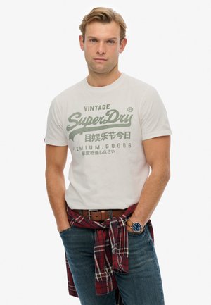LOGO RUNDHALS - Camiseta estampada - weiß