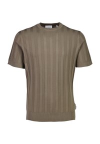 CREW NECK - T-Shirt print - stone