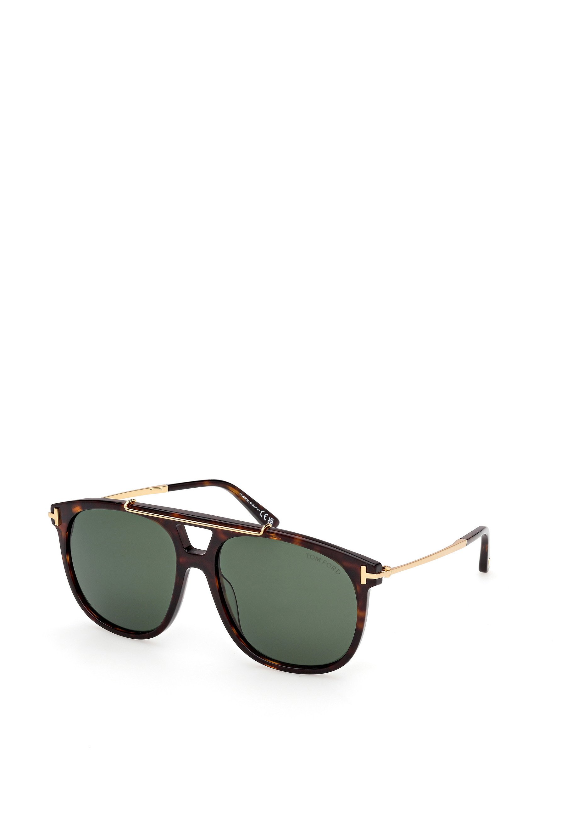 Toms Tortoise Shell Aviator Sunglasses with Dark Green Lenses TOM FORD EYEWEAR Jet-02 round-frame gold-tone and  main image 3