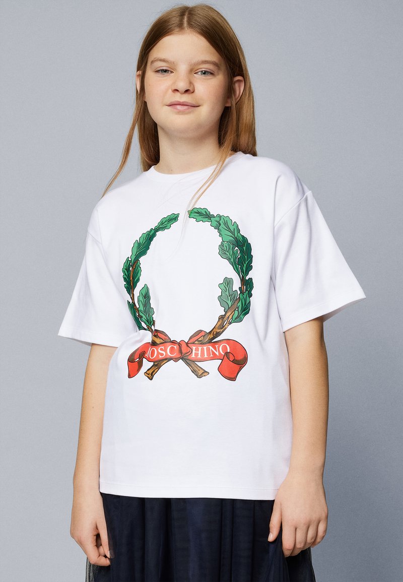 MOSCHINO MAXI  - Marškinėliai su spaudiniu - bianco ottico