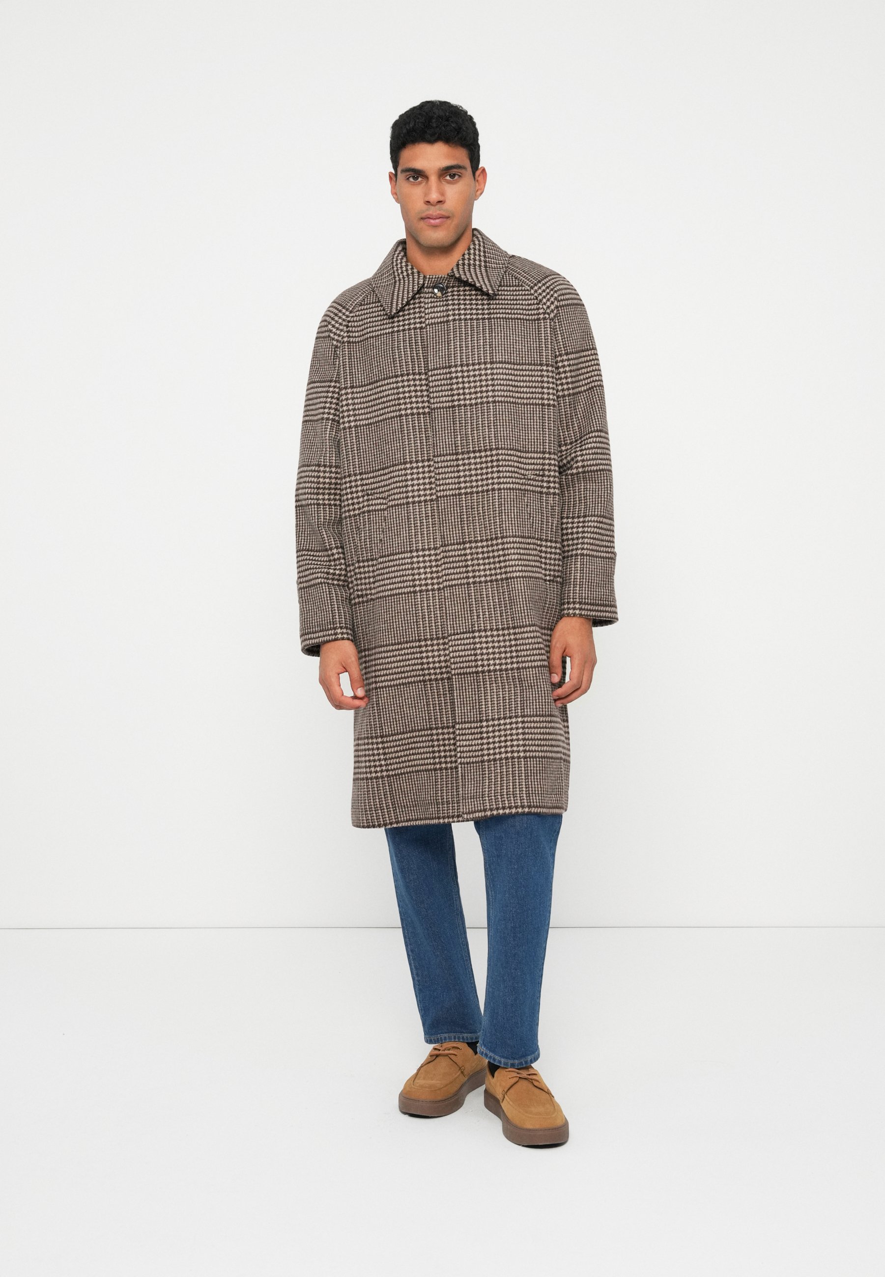 Tommy Hilfiger CHECK - Classic coat - brown/camel/brown - Zalando