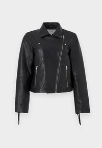 YAS YASVALETTA FRINGE JACKET - Usnjena jakna - black