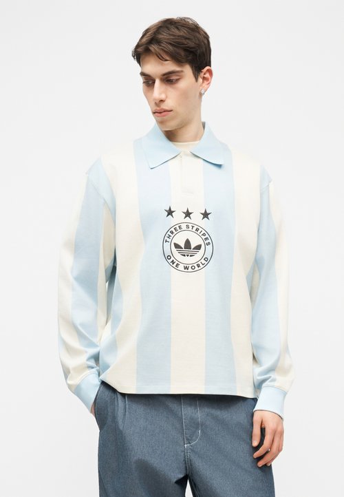 adidas STRIPED - Long sleeved top - ice blue/cream white — photo 4