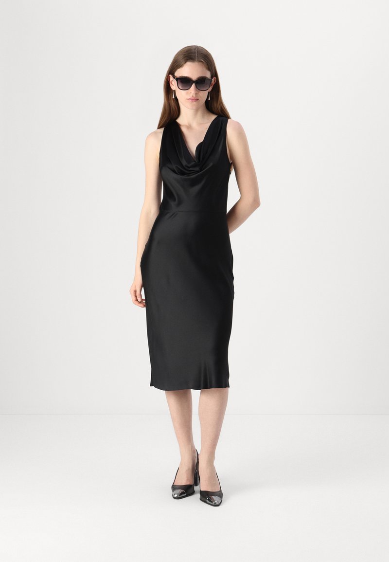 sachin and babi light blue dress Queendancer Women Simple A Line Black Tie Dress V-Neck Chiffon High-Low Cocktail  Dress  queendanceruk