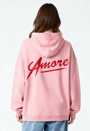 AMORE EMBROIDERY HEAYVWEIGHT UNISEX - Sweat à capuche - pink
