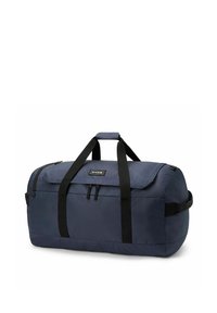 Borsa da viaggio marina in tessuto resistente, con doppi manici superiori, tracolla regolabile e due tasche con cerniera sulla parte anteriore.