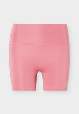 Lyserøde atletik shorts med høj talje og Nike-logo på venstre ben, med glat stof og fladlocksøm.