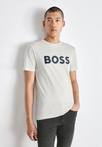 BOSS - THINKING - Tricou cu imprimeu - light pastel grey Imagine miniatură 1