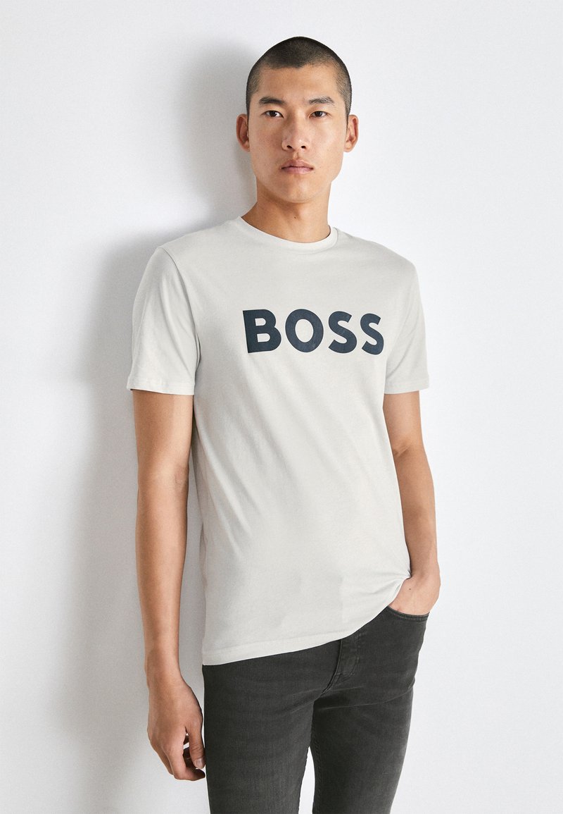 BOSS THINKING - Marškinėliai su spaudiniu - light pastel grey