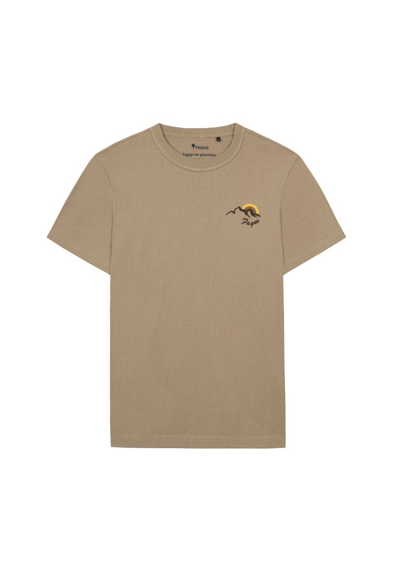 Faguo T-shirt print beige