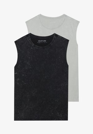 UNISEX 2 PACK - Débardeur - true black/steel grey