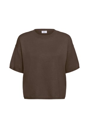 Saint Tropez, MILASZ BOXY SS PULLOVER - T-shirt basique - fondue fudge melange