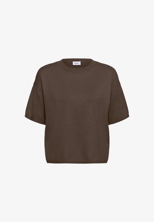 Saint Tropez, MILASZ BOXY SS PULLOVER - T-shirt basique - fondue fudge melange