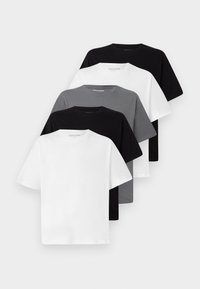 JJHUGO LOOSE TEE CREW NECK 5 PACK - Paprasti marškinėliai - white/black/castlerock
