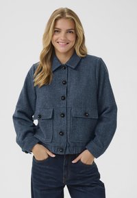 Cream Leichte Jacke - navy herringbone