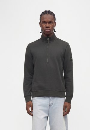 Calvin Klein Jeans, COTTON TERRY QUARTER ZIP SWEATSHIRT - Суитшърт - pirate black
