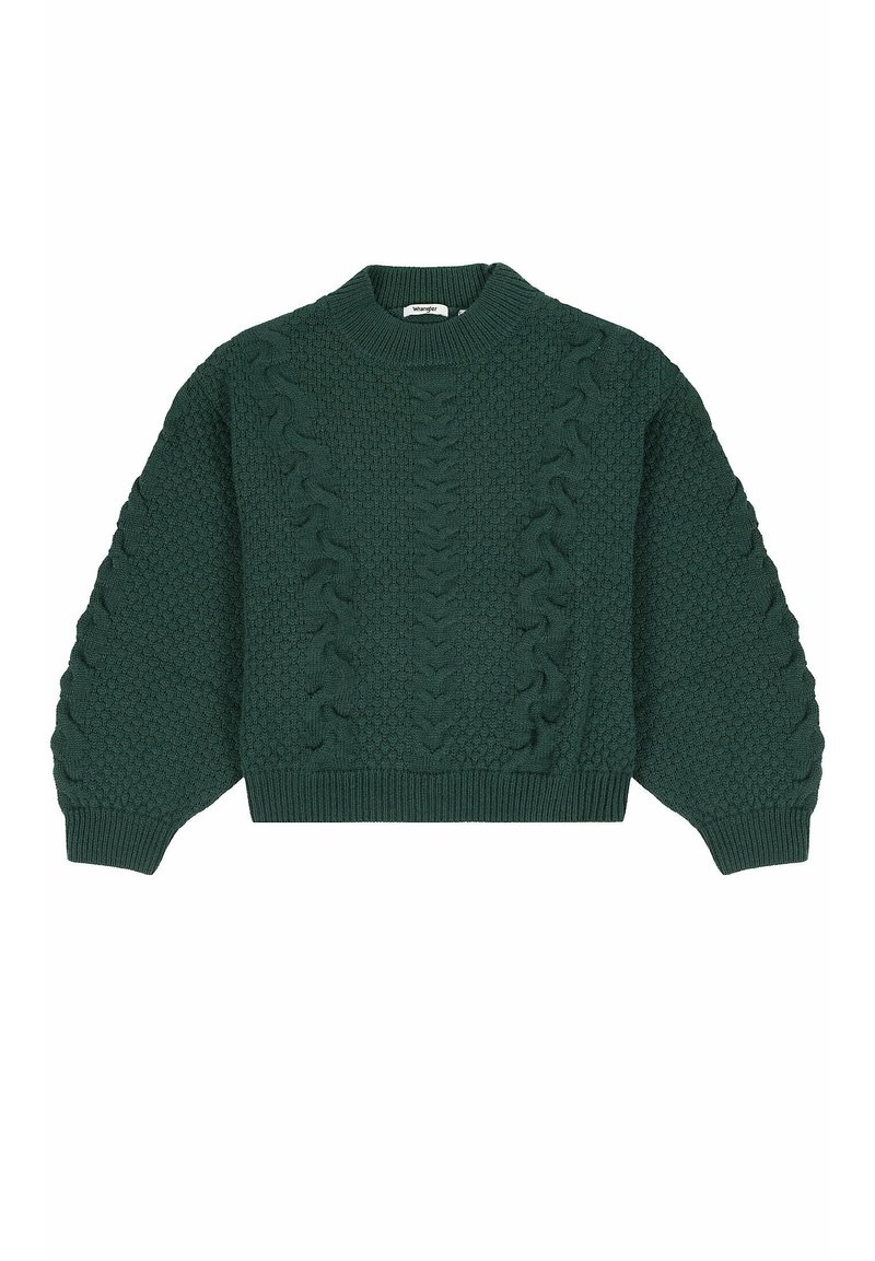 Wrangler CREW NECK CABLE KNITu200b - Jumper - dark matcha/mottled green -  Zalando.de