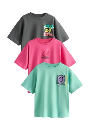 SHORT SLEEVE GRAPHIC 3 PACK STANDARD - Tričko s potlačou - teal grey pink