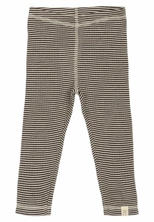 DANTE STRIPED - Leggingsit - coffee bean dark off white