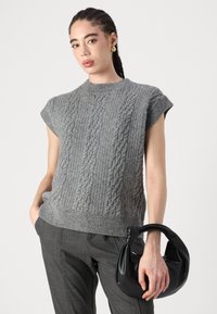 Selected Femme SLFELINA MARIE - Strukirani kaput - medium grey