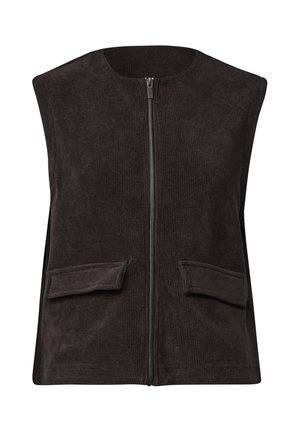 Street One, WESTE MIT RUNDHALS IN CORD-OPTIK - Veste sans manches - black coffee