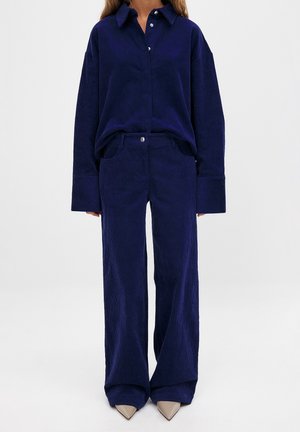 NA-KD WIDE LEG - Broek - navy