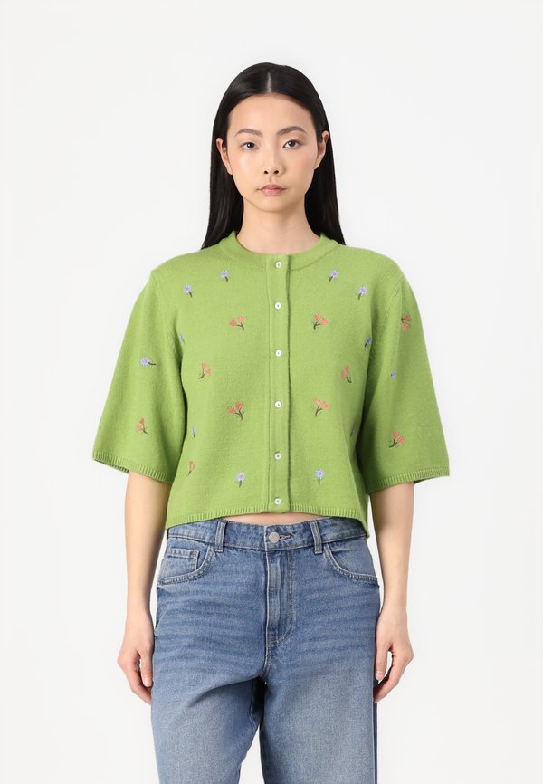 OBJTHESS SLEEVE CARDIGAN - Cardigan - peridot