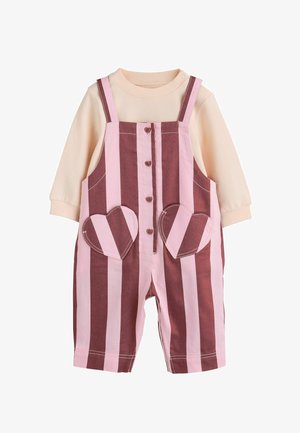 Next, REGULAR FIT - BABY DUNGAREE AND BODYSUIT 2 PIECE SET - Body - chocolate brown stripe