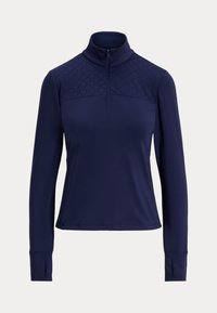 EYELET-PANEL INTERLOCK QUARTER-ZIP - Top s dlhým rukávom - refined navy