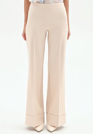 PALAZZO CHIARO CON RISVOLTO - Pantalon classique - beige light