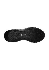 Suola di scarpa in gomma nera con treads pronunciati e logo Michelin, caratterizzata da un design robusto e da motivi angolati per una presa migliorata.