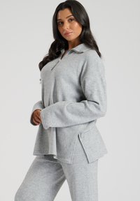Loungeable SOFT 1/4 ZIP TOP AND WIDE LEG SET - Pigiama - silver