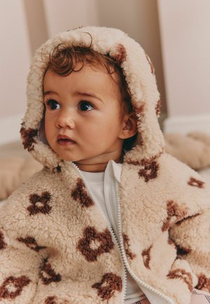 Next, BORG BABY ZIP THRU JACKET - Fleecejakke - neutral and chocolate floral