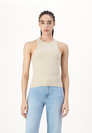 CUTAWAY FRONT TANK STRIPE - Top - brown