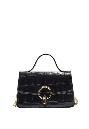 COCONUT EFFECT ROUND CLASP SHOULDER - Sac à main - black