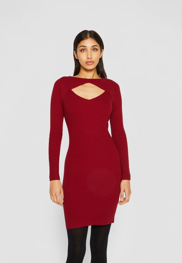 CUT OUT - Etuikleid - burgundy