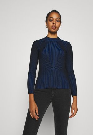 PLATED LYNN MOCK - Strikkegenser - imperial blue/dark black